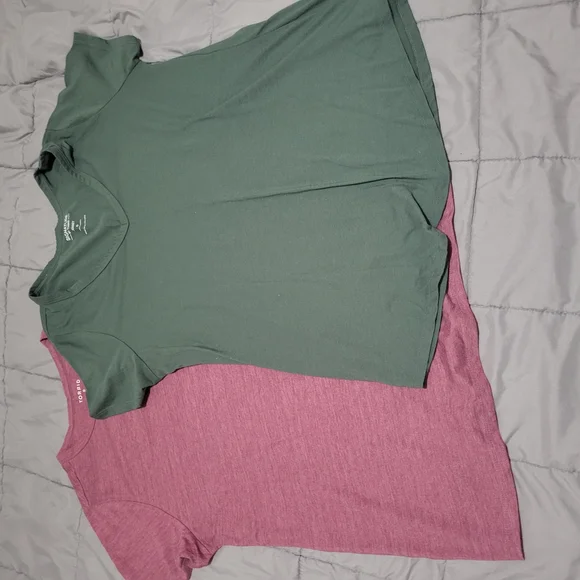 Torrid Green and Pink V-Neck T-Shirts - Picture 2 of 4